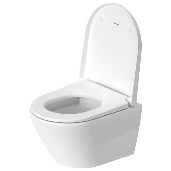 Duravit D-Neo Wand-WC Set Rimless, (45770900A1) mm,Tiefspüler Absenkautomatik, 540 (45770900A1) weiß Durafix, inklusive mit WC-Sitz