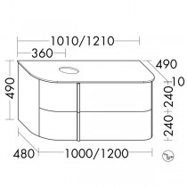 Burgbad Lavo 2.0 Waschtischunterschrank inkl. Konsolenplatte passend zu Aufsatzwaschtisch(SFZY101)