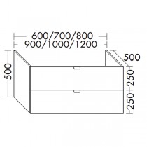 Burgbad rc40 System Waschtischunterschrank passend zu Konsolenplatten (WWNW070)PG1