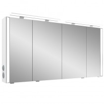 Pelipal S26 neutraler Spiegelschrank 1400 mit seitlichem Lichtprofil und Aufsatzleuchten